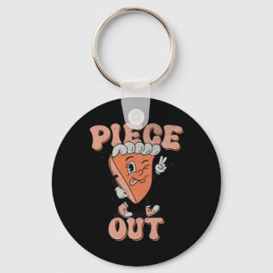 Piece Out Pumpkin Pie Retro Thanksgiving Fall Vibe Key Ring
