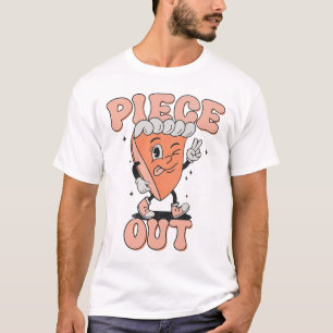 Piece Out Pumpkin Pie Retro Thanksgiving Fall Vibe T-Shirt