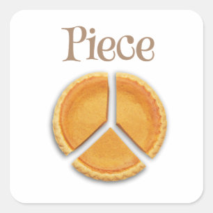 "Piece" peace symbol Square Sticker