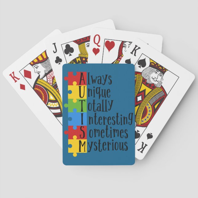 Pieces of Autism  Playing Cards (Back)