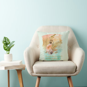 Pieces of Heaven Quote Boho Flowers Cushion