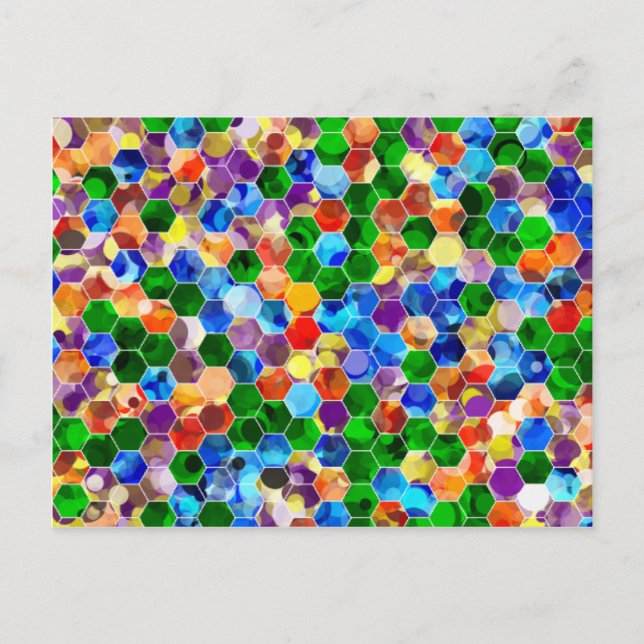 Piecewise Hexagons Dot Postcard (Front)