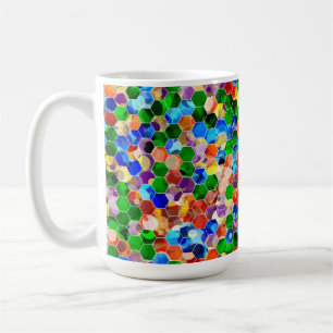 Piecewise Horizontal Hexagons Dot 15oz Mug