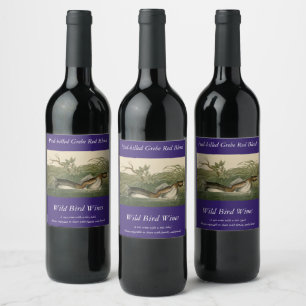 Pied-billed Grebe from Audubon's Birds of America Wine Label