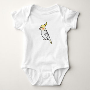 Pied Cartoon Cockatiel Parrot Bird Baby Bodysuit
