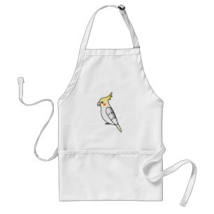 Pied Cartoon Cockatiel Parrot Bird Standard Apron