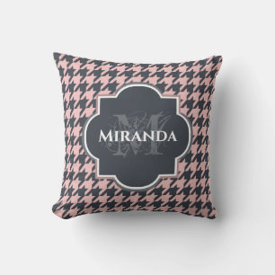 Pied Coq Monogram Strawberry Cream and Blueberry Cushion