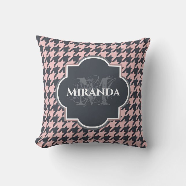 Pied Coq Monogram Strawberry Cream and Blueberry Cushion (Front)