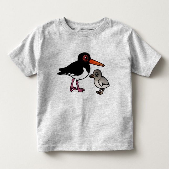 Pied Oystercatcher with chick Toddler T-Shirt (Front)