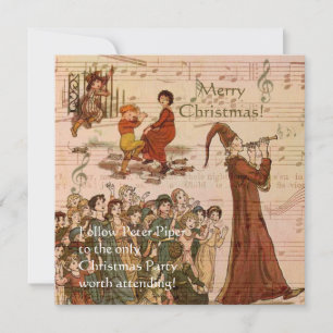 Pied Piper Collage Invitation