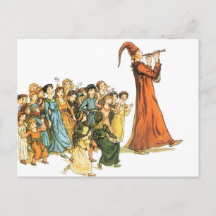 Pied Piper Illustration by Kate Greenaway Postcard