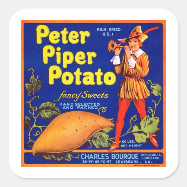 Pied Piper Potato Square Sticker (Front)