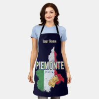 Piedmont Italy Retro Region Map Vintage Pasta