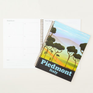 Piedmont Italy travel poster Planner