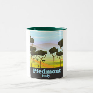 Piedmont Italy travel poster Two-Tone Coffee Mug