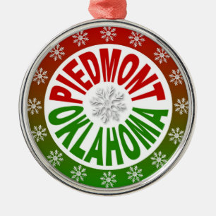 Piedmont Oklahoma red green ornament