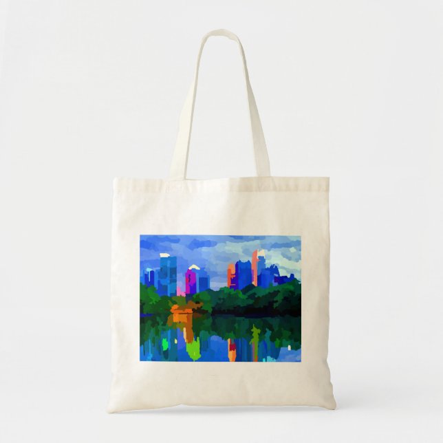 Piedmont Park Atlanta Georgia Skyline Tote Bag (Front)