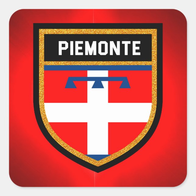 Piemonte Flag Square Sticker (Front)