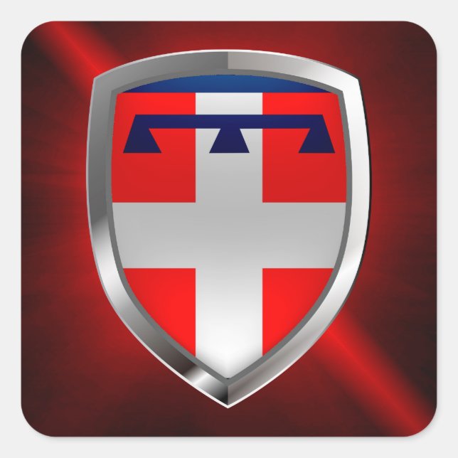 Piemonte Mettalic Emblem Square Sticker (Front)