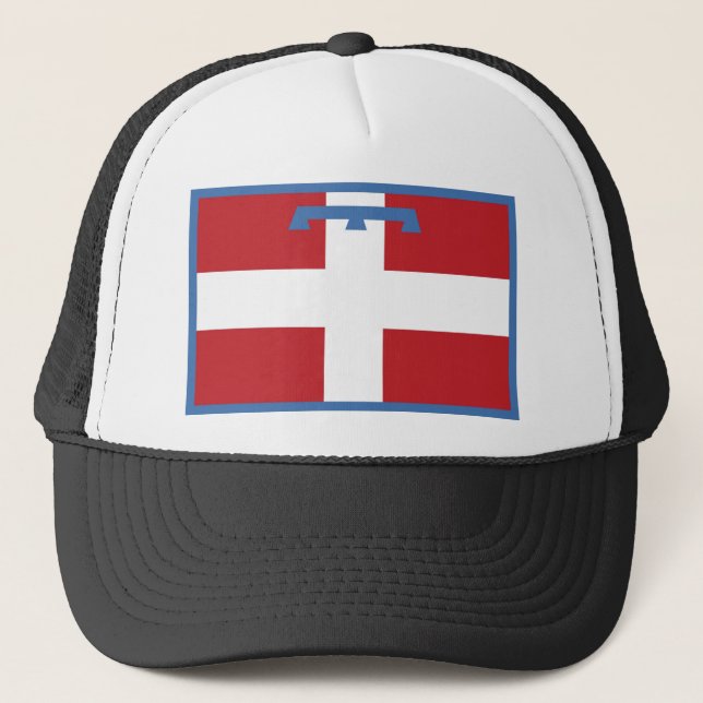 piemonte region flag italy country county trucker hat (Front)
