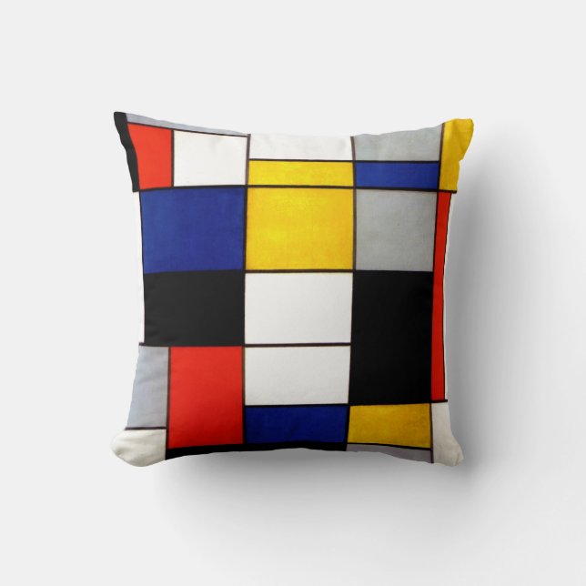 Pient Mondrian Style Fauvism Dutch art Cushion (Front)