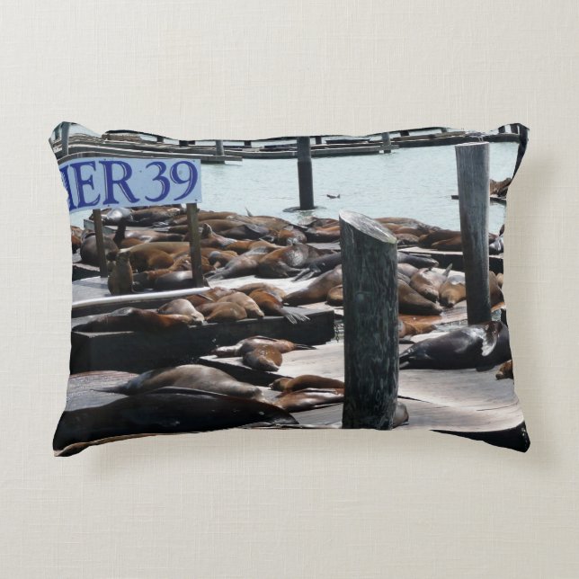 Pier 39 Sea Lions Decorative Cushion (Front)