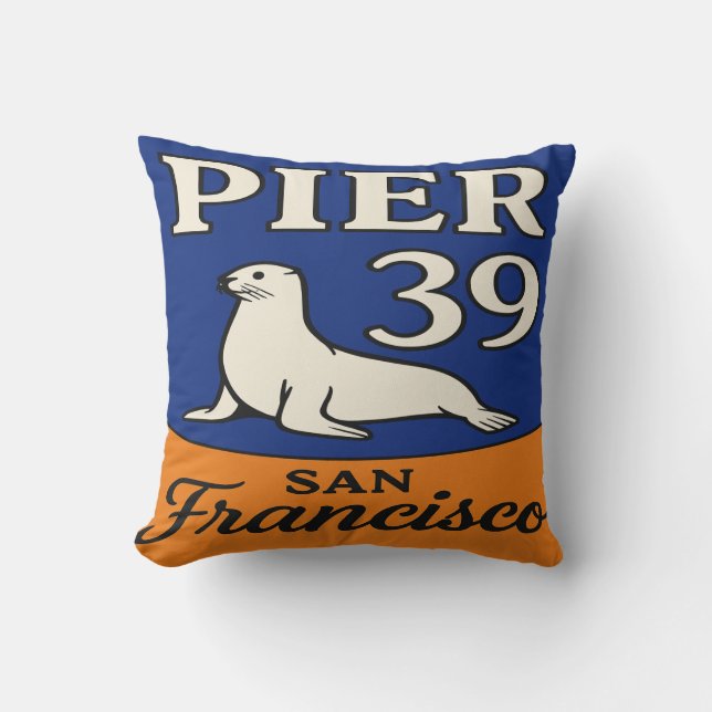 Pier 39 Throw Pillow (Front)