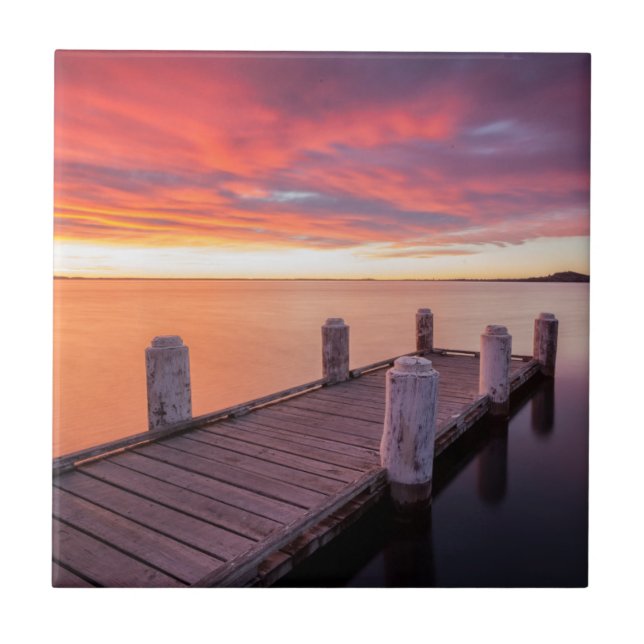 Pier at Lake Illawarra Ceramic Tile (Front)