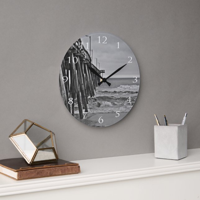 Pier by Shirley Taylor Large Clock (Office)
