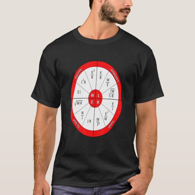 PIER chart Electrical Formulas Nerd Engineer T-Shirt (Front)