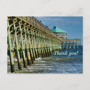 Pier Fishing Thank You Postcard