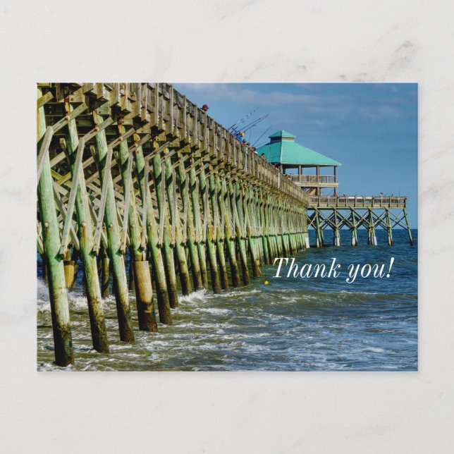 Pier Fishing Thank You Postcard (Front)
