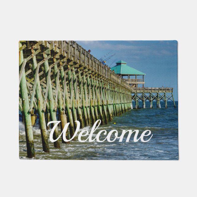 Pier Fishing Welcome Doormat (Front)