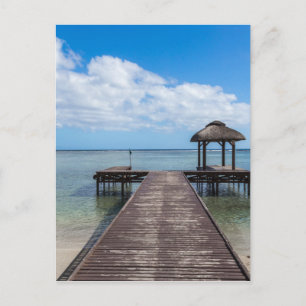 Pier into the ocean flic en flac mauritius postcard