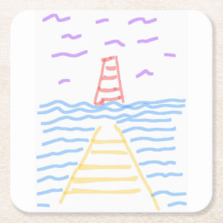Pier Lighthouse Paper Coaster
