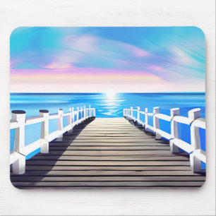 Pier, Ocean and Sky at Dawn Mouse Pad