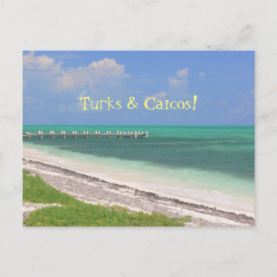 "PIER OVER AQUAMARINE WATER/ TURKS & CAICOS" POSTCARD