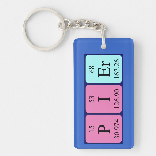 Pier periodic table name keyring (Front)