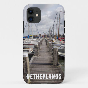 Pier with boats and yachts in Marken Netherlands C iPhone 11 Case