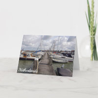 Pier with boats and yachts in Marken Netherlands