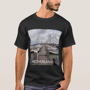 Pier with boats and yachts in Marken Netherlands T-Shirt