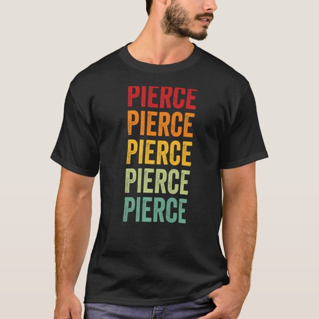 Pierce County Washington Rainbow Text T-Shirt (Front)