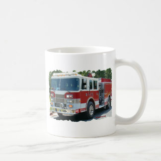 Pierce fire truck coffee mug