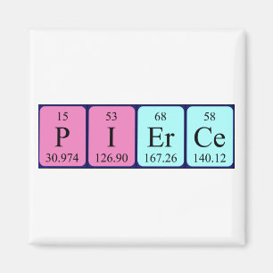 Pierce periodic table name magnet