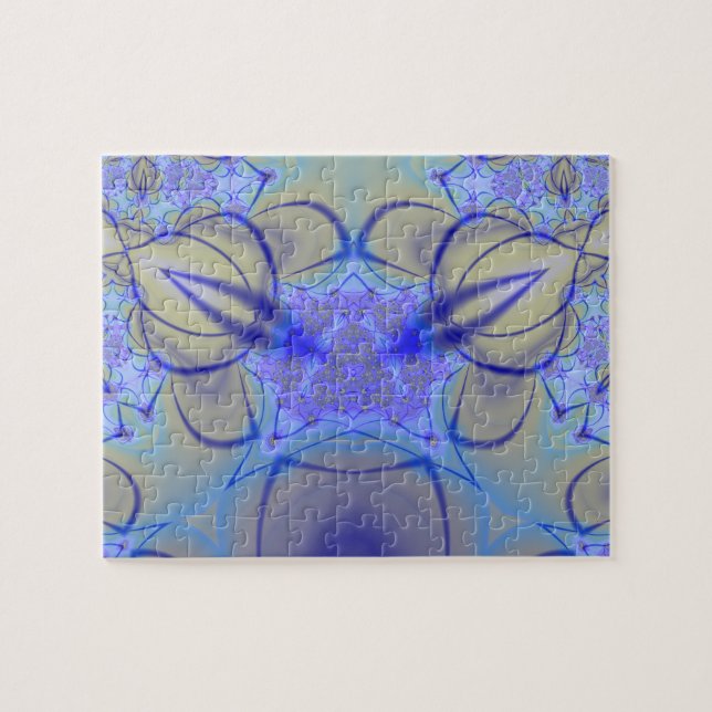 Pierce | Purple and Yellow Fractal Art Jigsaw Puzzle (Horizontal)