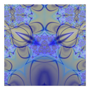 Pierce Purple and Yellow Fractal Art Poster
