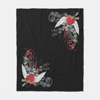 Pierced Heart on Wings Fleece Blanket