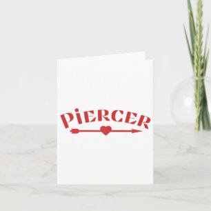 Piercer Arrow Heart Professional Piercing Shop Red Card