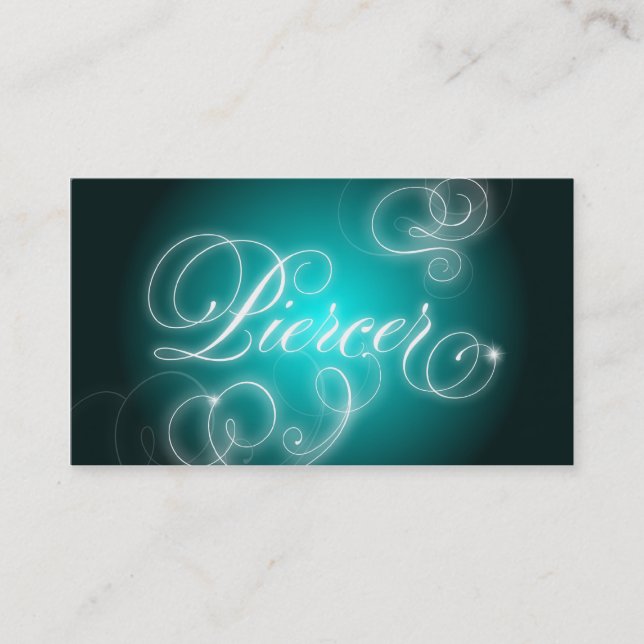 Piercer Business Card Elegant Flourish Glow (Front)