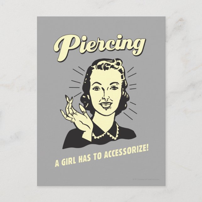 Piercing: A Girl Has to Accessorise Postcard (Front)